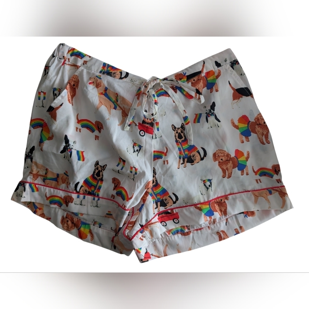 Isaac Mizrahi Pride Pup Sleep Shorts- Large